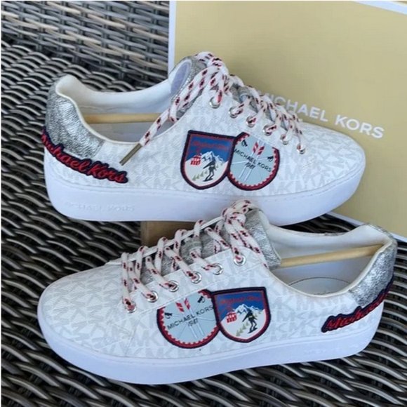 Michael Kors Poppy Lace Up MK Sig Small/MK Logo Ski Patch WMNS - Picture 1 of 16